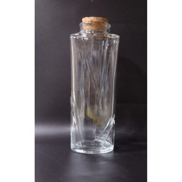 VTG Anne's House Of Nuts Oval Glass Bottle Jar Cork Stopper Twisted 9.5" x 3" - Picture 1 of 7